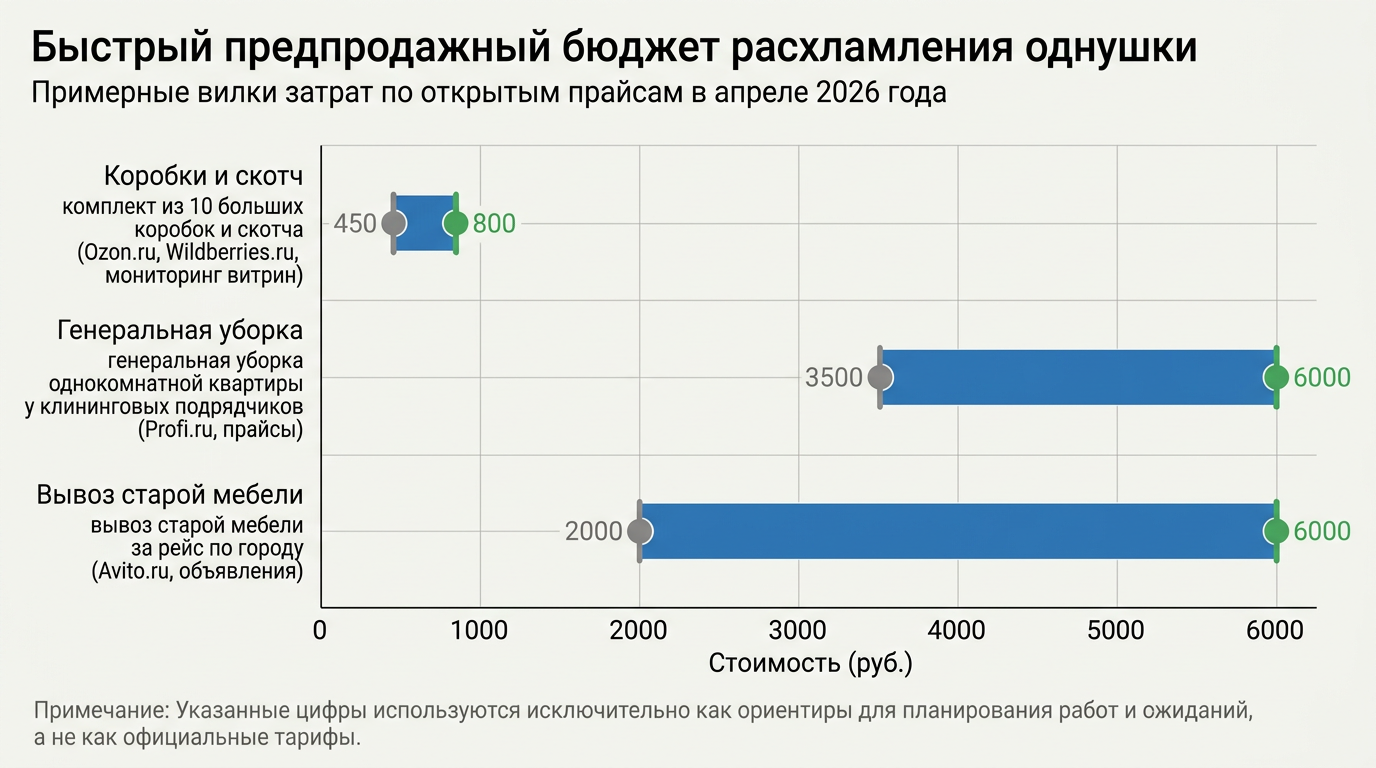 Быстрый предпродажный бюджет расхламления однушки